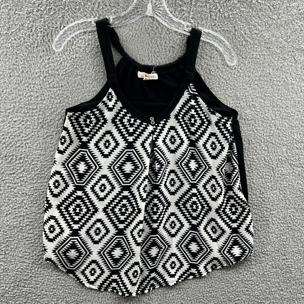 Womens Boho Tank Top M Geometric Flowy Lightweight Relaxed Everyday Layering